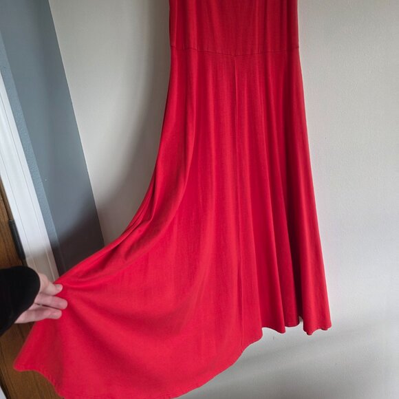 A New Day Classic Red Maxi Dress, Soft Stretch Knit Scoop Back Style Capsule - Picture 5 of 8